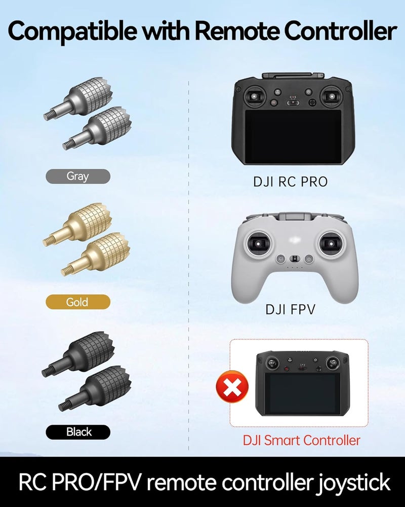 LKTOP 3 Pairs Controller Stick Replacement Joystick Thumb Rocker for DJI 𝗥𝗖 𝗣𝗿𝗼 Controller, 𝗙𝗣𝗩 𝗥𝗲𝗺𝗼𝘁𝗲 𝗖𝗼𝗻𝘁𝗿𝗼𝗹𝗹𝗲𝗿 𝟮/𝟯, Compatibility: DJI Mini 3 Pro, Air 2S, Mavic 3/Pro/Classic/Cine, Avata/2, FPV - Image 5